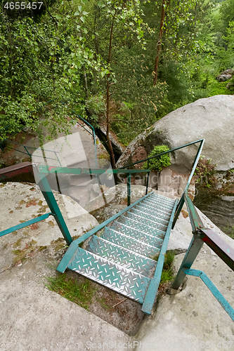 Image of Iron ladder,rocks, Mala Skala in Bohemian Paradise