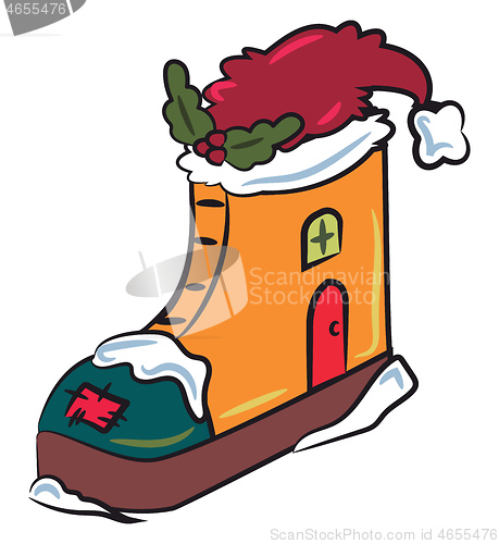Image of A shoe house decorative piece vector or color illustration