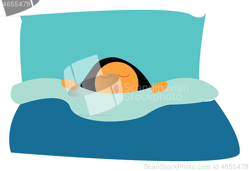 Image of A girl sleeping vector or color illustration