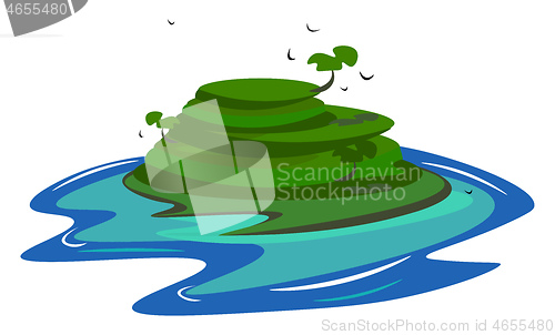 Image of Painting of an island vector or color illustration