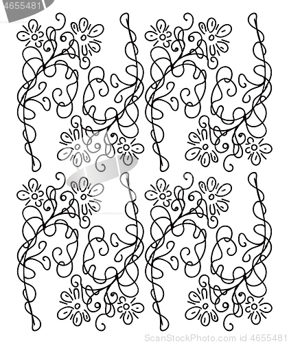 Image of An abstract black and white floral design patterns vector or col