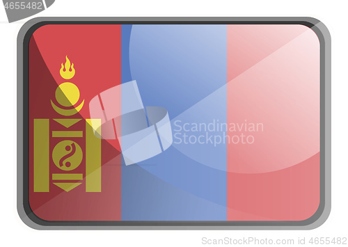 Image of Vector illustration of Mongolia flag on white background.