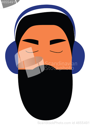 Image of Man with headphone vector or color illustration