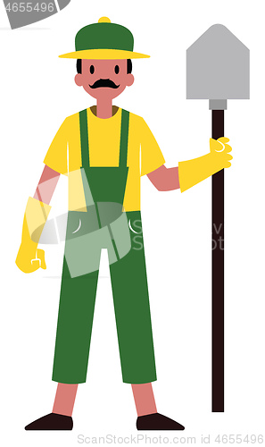Image of Farmer character simple vector illustration on a white backgroun