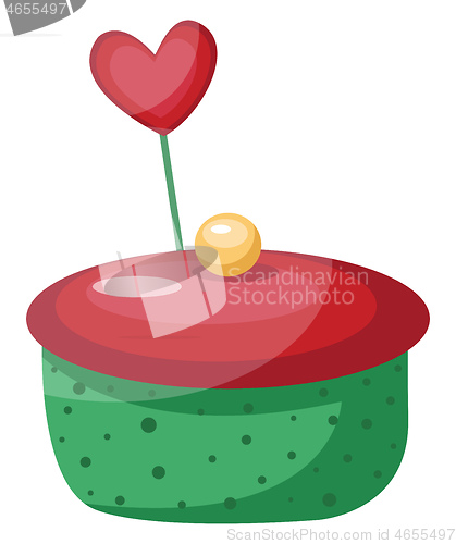 Image of Green and red cupcake with heartillustration vector on white bac