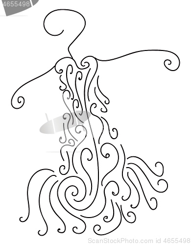 Image of The design of a hanger and a gown vector or color illustration