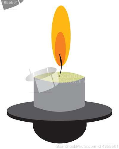 Image of A burring candle vector or color illustration