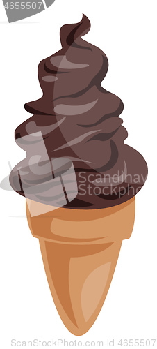 Image of Icecream cone with with chocolate icecream vector illustration o