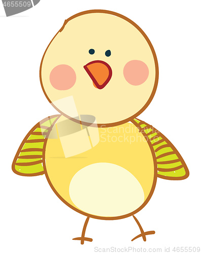 Image of Small bird with yellow wings vector or color illustration