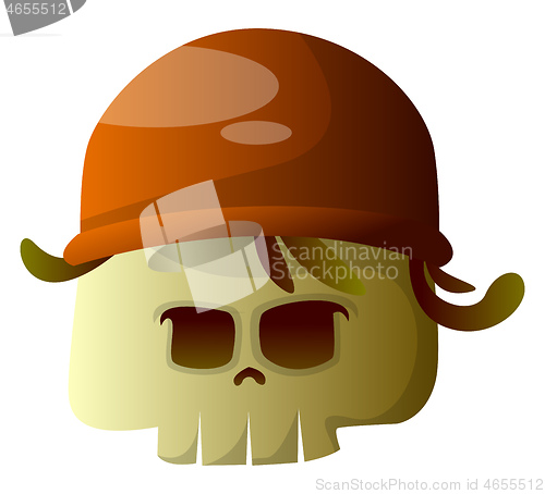 Image of Simple cartoon skull vector illustartion on white background