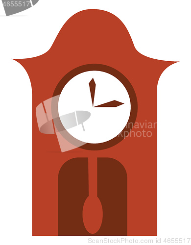 Image of A brown wall clock vector or color illustration