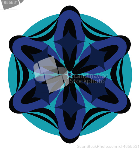 Image of A blue astonishing mandala vector or color illustration