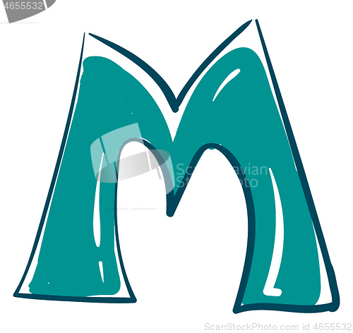 Image of Letter M alphabet vector or color illustration