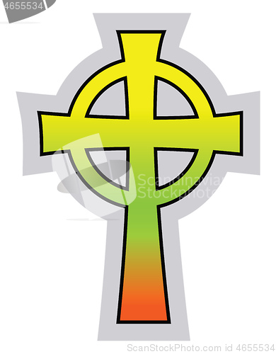 Image of Colorful Catholic Celtic Cross vector illustration on a white ba