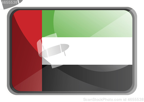 Image of Vector illustration of United Arab Emirates flag on white backgr