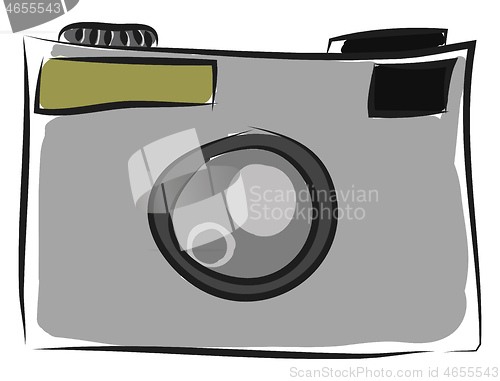 Image of Silhouette of a camera vector or color illustration