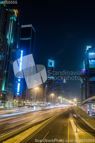 Image of Dubai Dowtown at ngiht, United Arab Emirates