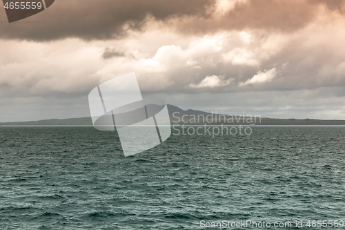 Image of bad weather day at the ocean near Auckland New Zealand