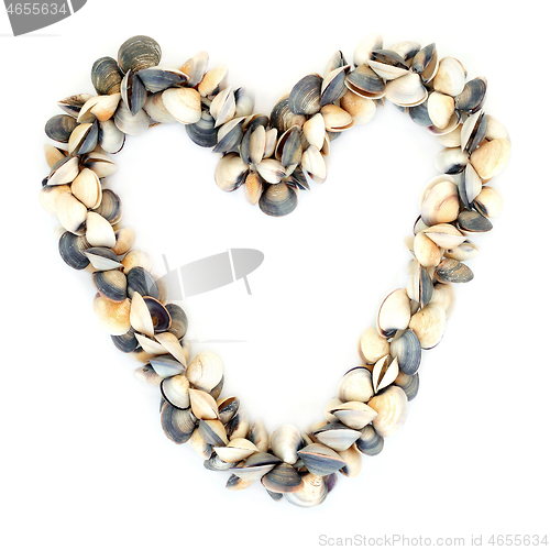 Image of Heart Wreath of Clam Seashells