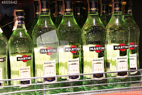 Image of bottles of martini in the store