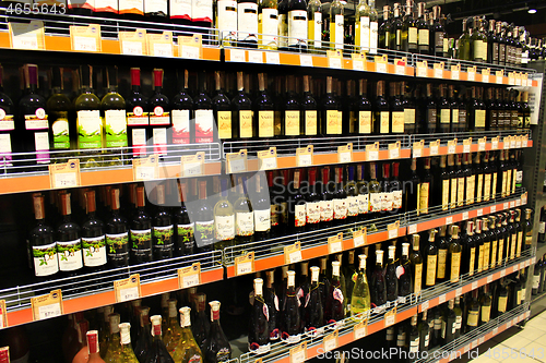 Image of wine shop with a wide selection of goods