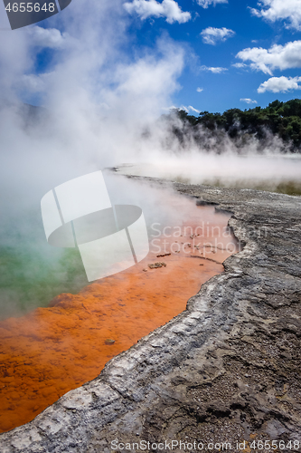 Image of Champagne Pool hot lake in Waiotapu, Rotorua, New Zealand