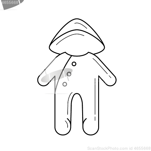 Image of Baby sleepsuit vector line icon.