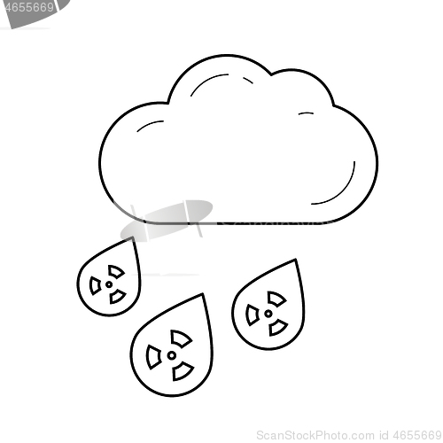 Image of Radioactive fallout vector line icon.