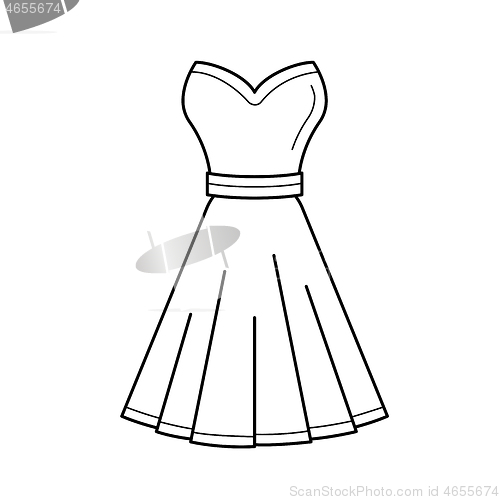 Image of Dress vector line icon.