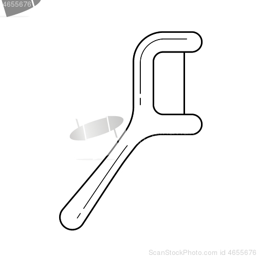 Image of Floss pick line icon.