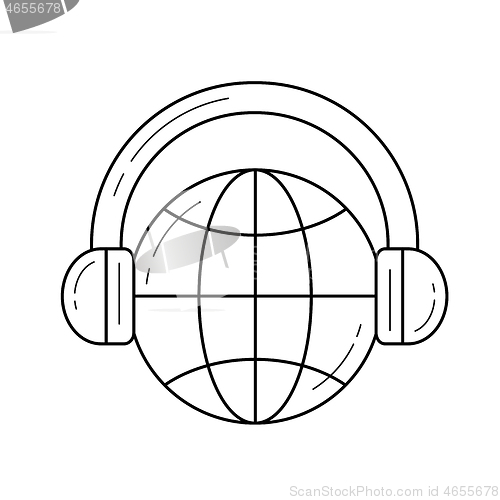 Image of Global music service line icon.