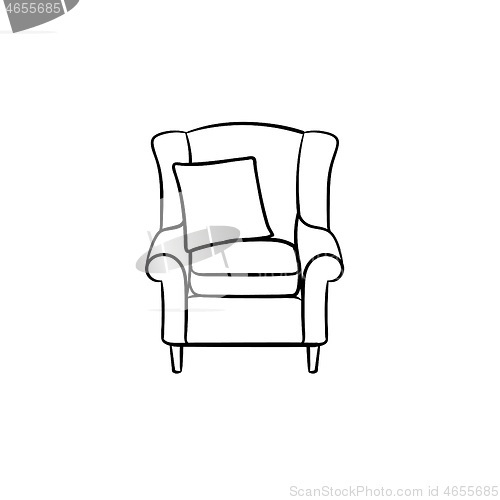 Image of Armchair hand drawn sketch icon.