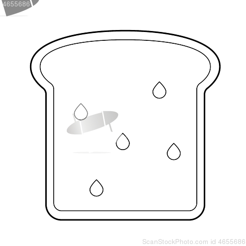 Image of Whole wheat toast bread vector line icon.