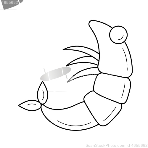 Image of Shrimp vector line icon.