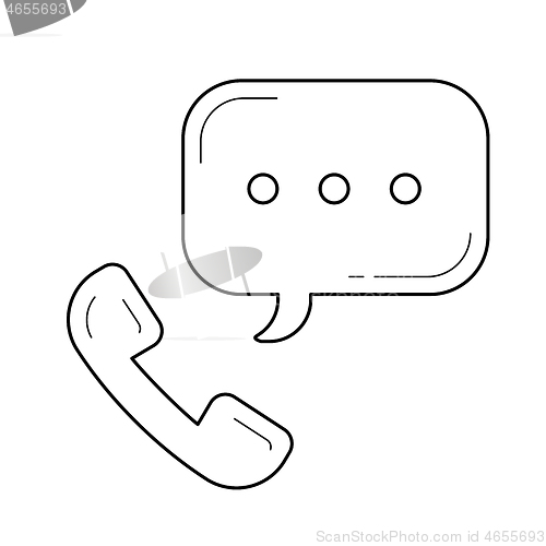 Image of Telephone receiver line icon.