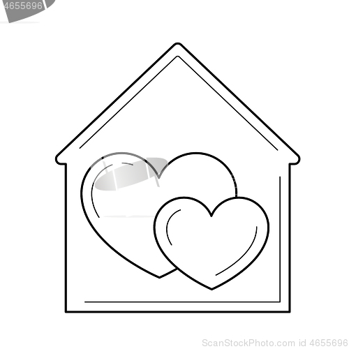 Image of Sweet home vector line icon.