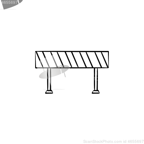 Image of Road barrier hand drawn sketch icon.