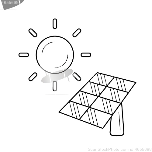 Image of Solar energy industry vector line icon.