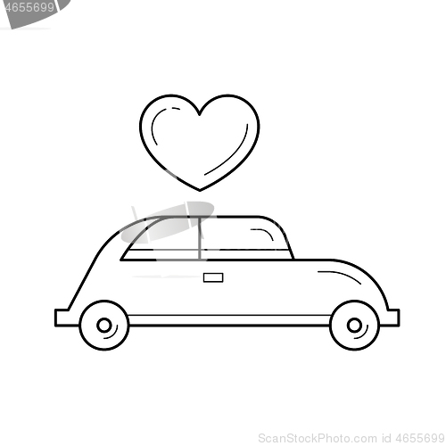 Image of Just married vector line icon.