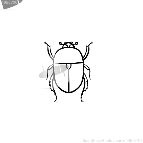 Image of Colorado potato beetle hand drawn sketch icon.