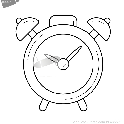 Image of Alarm clock vector line icon.