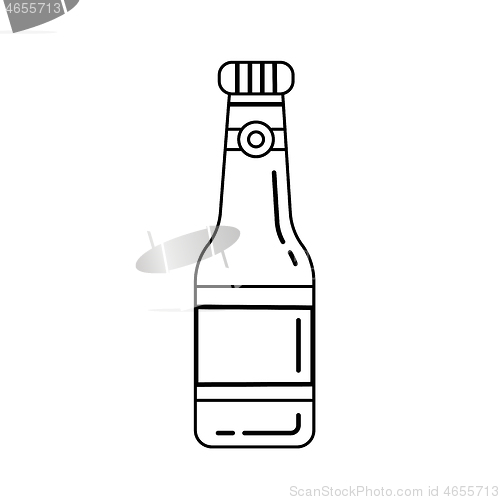 Image of Beer bottle vector line icon.