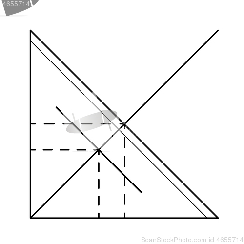 Image of Function graph vector line icon.