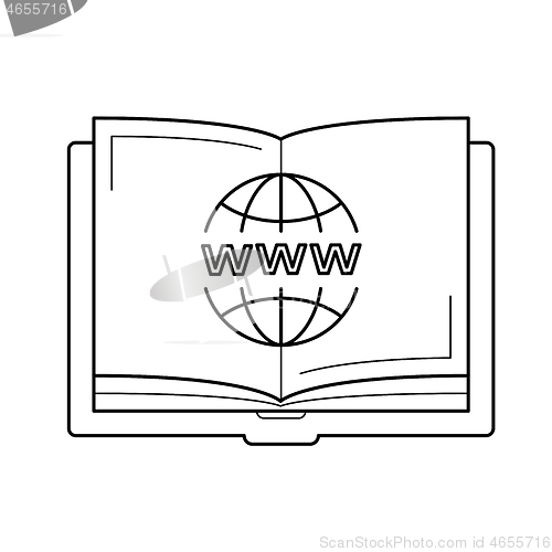 Image of Online education vector line icon.