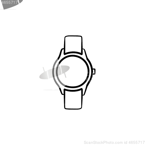 Image of Wrist watch hand drawn sketch icon.