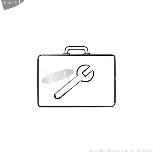Image of Toolbox hand drawn sketch icon.