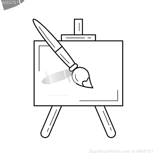 Image of Easel vector line icon.