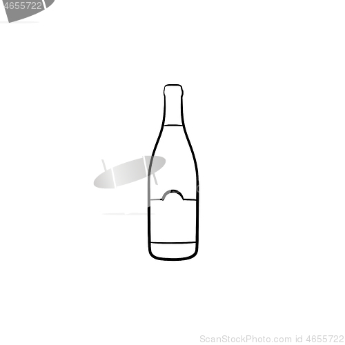 Image of Wine bottle hand drawn sketch icon.
