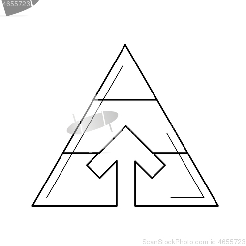 Image of Pyramid chart vector line icon.