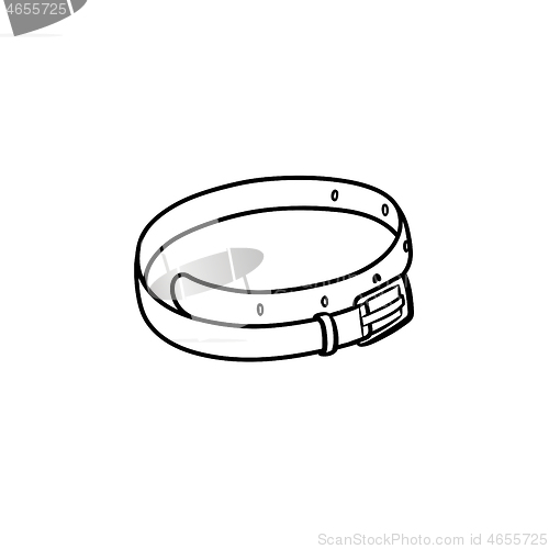 Image of Leather belt hand drawn sketch icon.